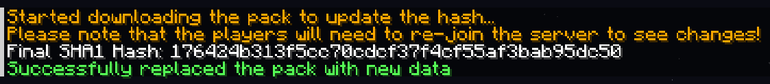 Updating Hash or Replacing Resource Pack Link