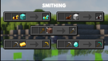 Five of many new recipe for smithing table in update 0.0.3