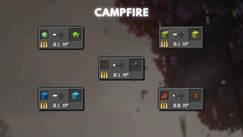 Five of many new recipe for campfire in update 0.0.2