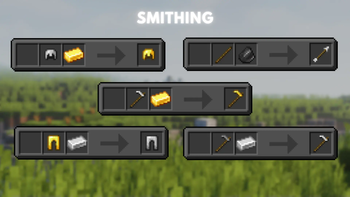 Five of many new recipe for smithing table in update 0.0.3