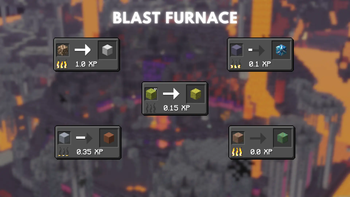 Five of many new recipe for blast furnace in update 0.0.2