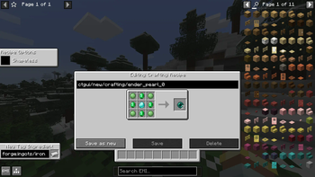Editing a crafting recipe