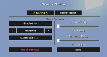 Elytra settings
