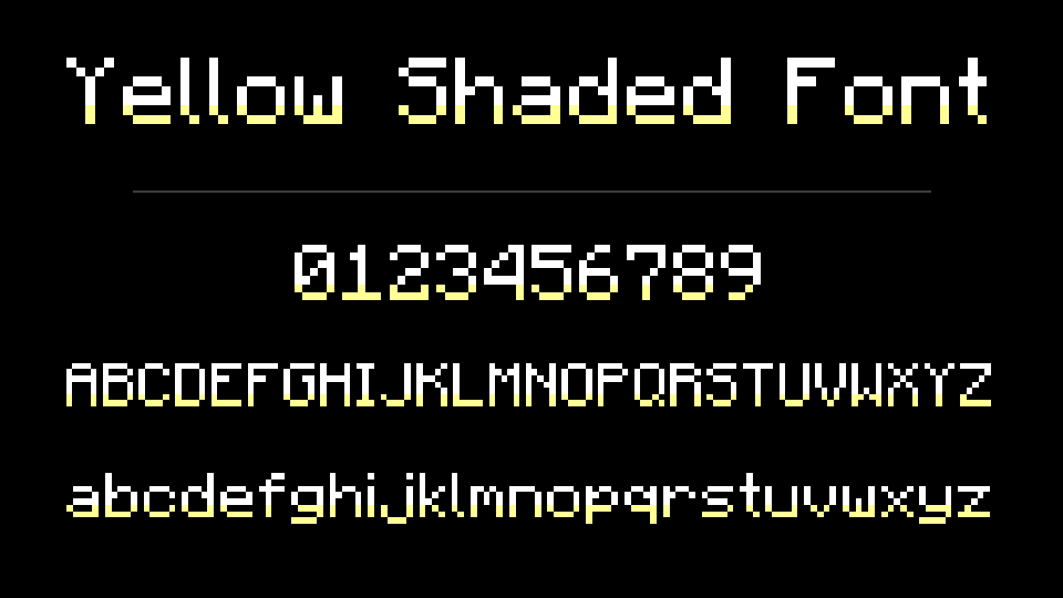 Yellow Shaded Font