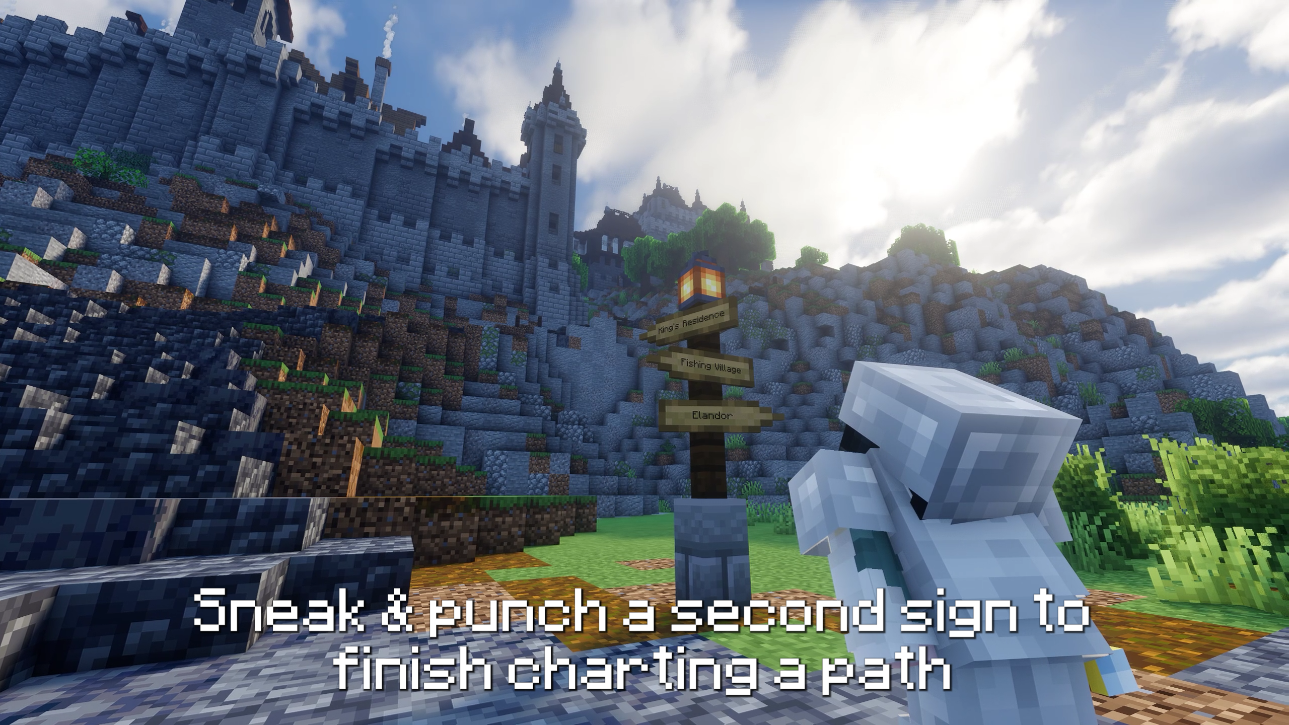 Sneak & punch a second sign to finish charting path