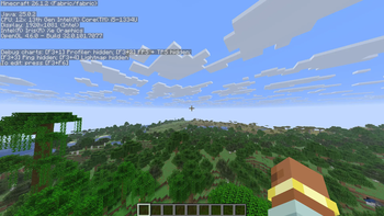 F3 Debug Screen showing forced OpenGL 4.6 Core Profile