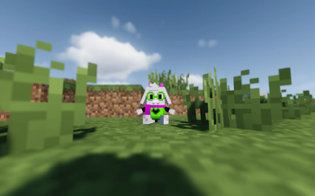 on grass