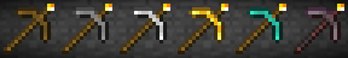 All glowing pickaxes