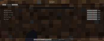 Second tab in the config menu