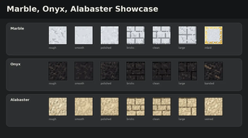 Marble, onyx, alabaster