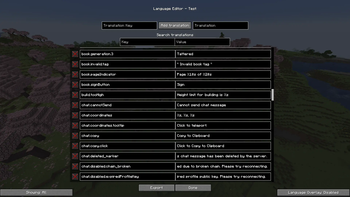 Language Edit Screen