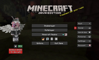 Startmenu in Minevcraft 26.2