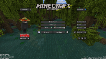 Startmenu in Minecraft 1.19