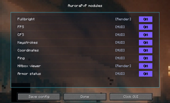 Modules Screen