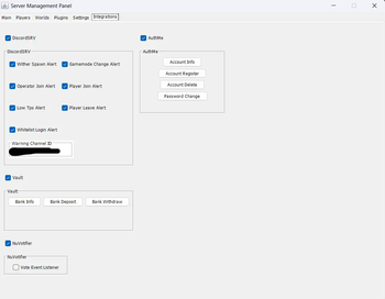 Integrations Menu