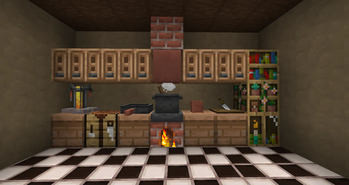 Simple kitchen with farmers delight and chipped