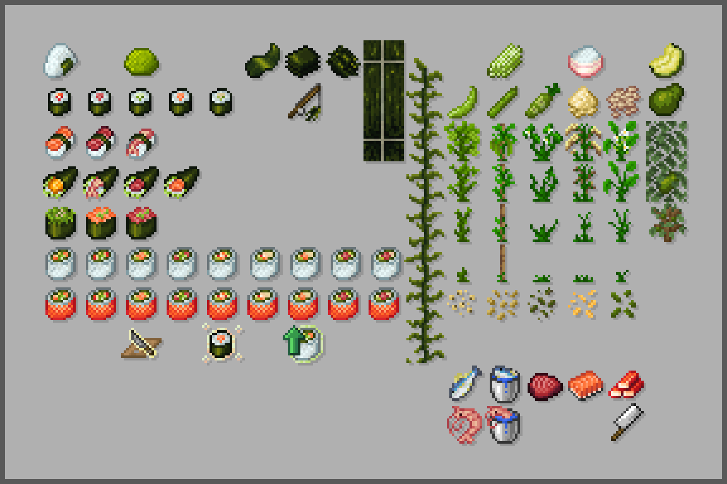 Sushi item textures