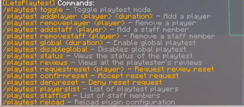 Playtest help menu