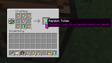 the crafting recipe