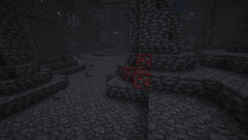 Outlined Redstone Ore in Cave