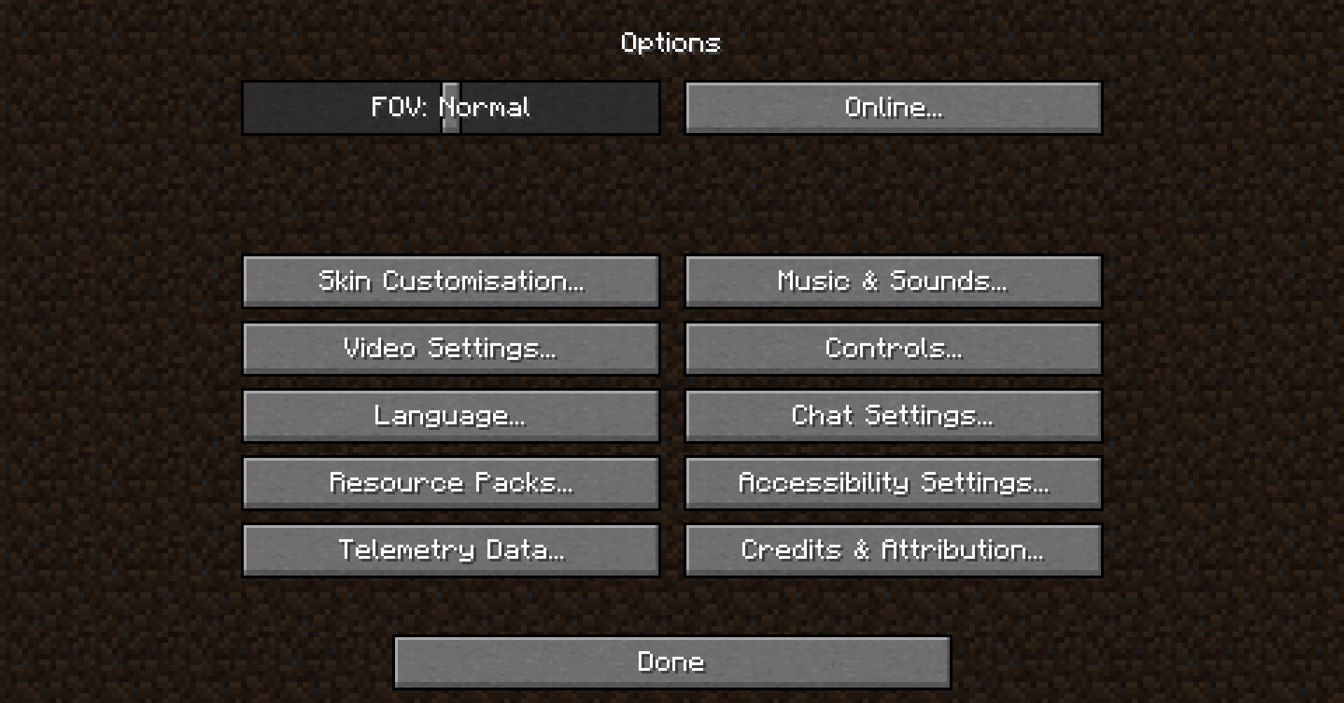 Options Screen