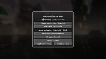 Audio Settings Window