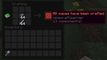 Blocked mace crafting result