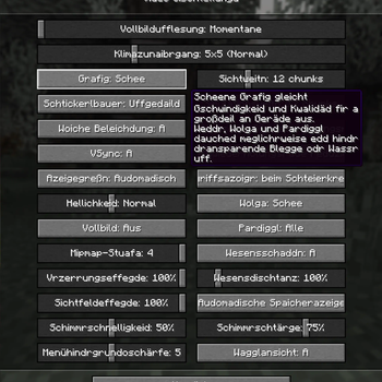 Video Settings Panel