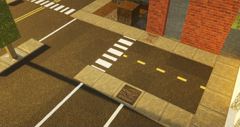 Crosswalk and Parking Lot