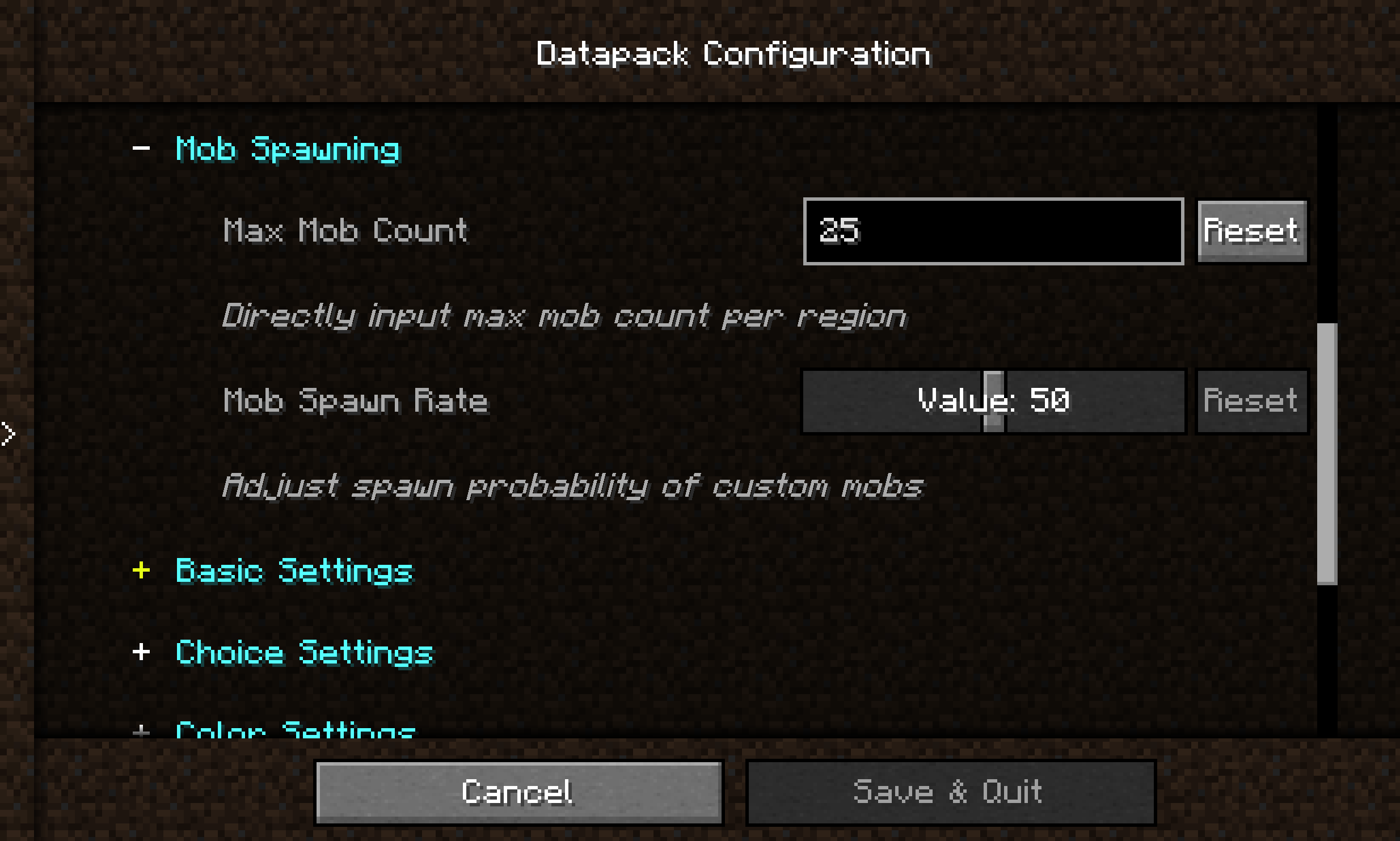 Multiple configuration option styles