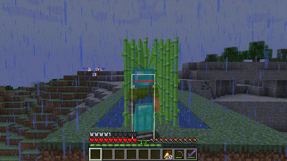 Farming sugar cane with high pickup range settings