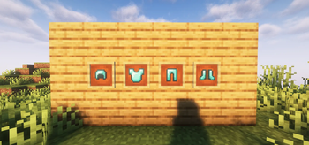 Pixelated Diamond armor items 