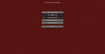 Customization menu