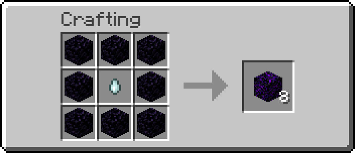 Crafting recipe for crying obsidian