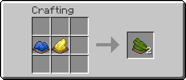 Crafting recipe for green dye