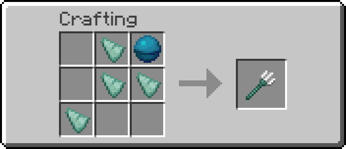 Crafting recipe for a trident