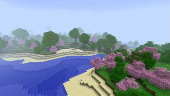 Forest with new cherry trees