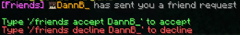 Receiving a friend request showcase