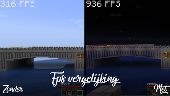 FPS vergelijking zonder en met de modpack