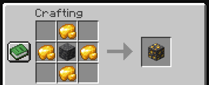 Deepslate Gold Ore Crafting