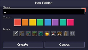 New Folder/Edit Folder Screen