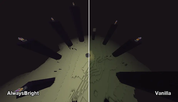 Brightens the Ender Dragon arena, End Stone terrain, and obsidia