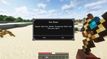 Repair Dwarven summoning staff with soul gem