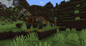 Image of a group of horses grazing in the Overworld