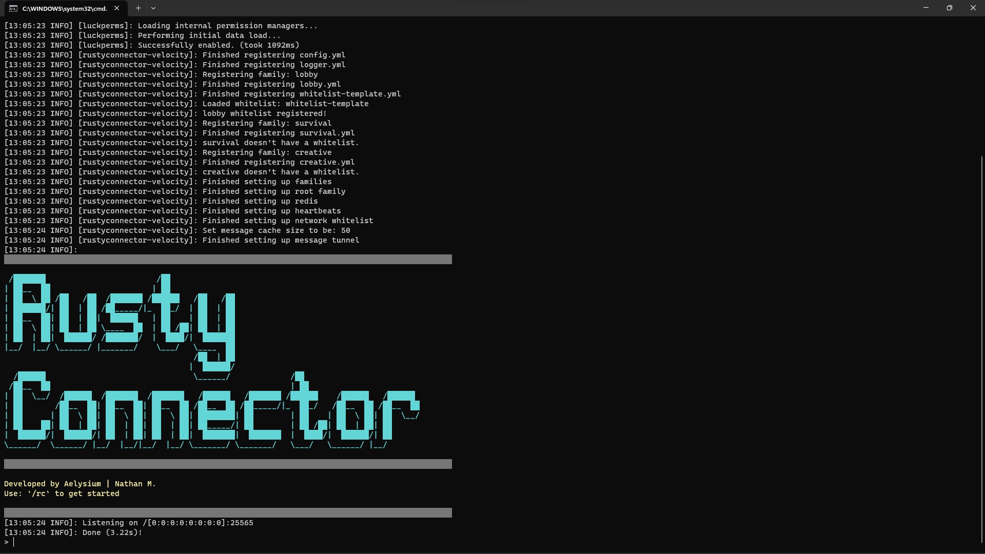 RustyConnector-Velocity Splash Screen