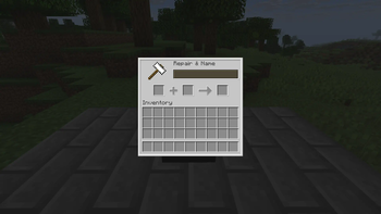 An anvil with Different Inventory