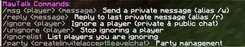 MawTalk Commands
