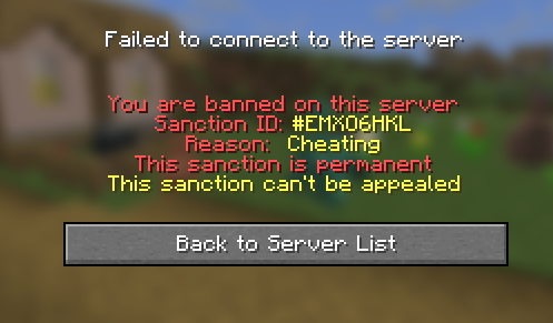 Using AdminCraft ban command