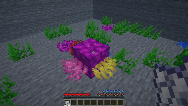 Bonemealing a coral block under water will cause attached fans to grow into full coral blocks