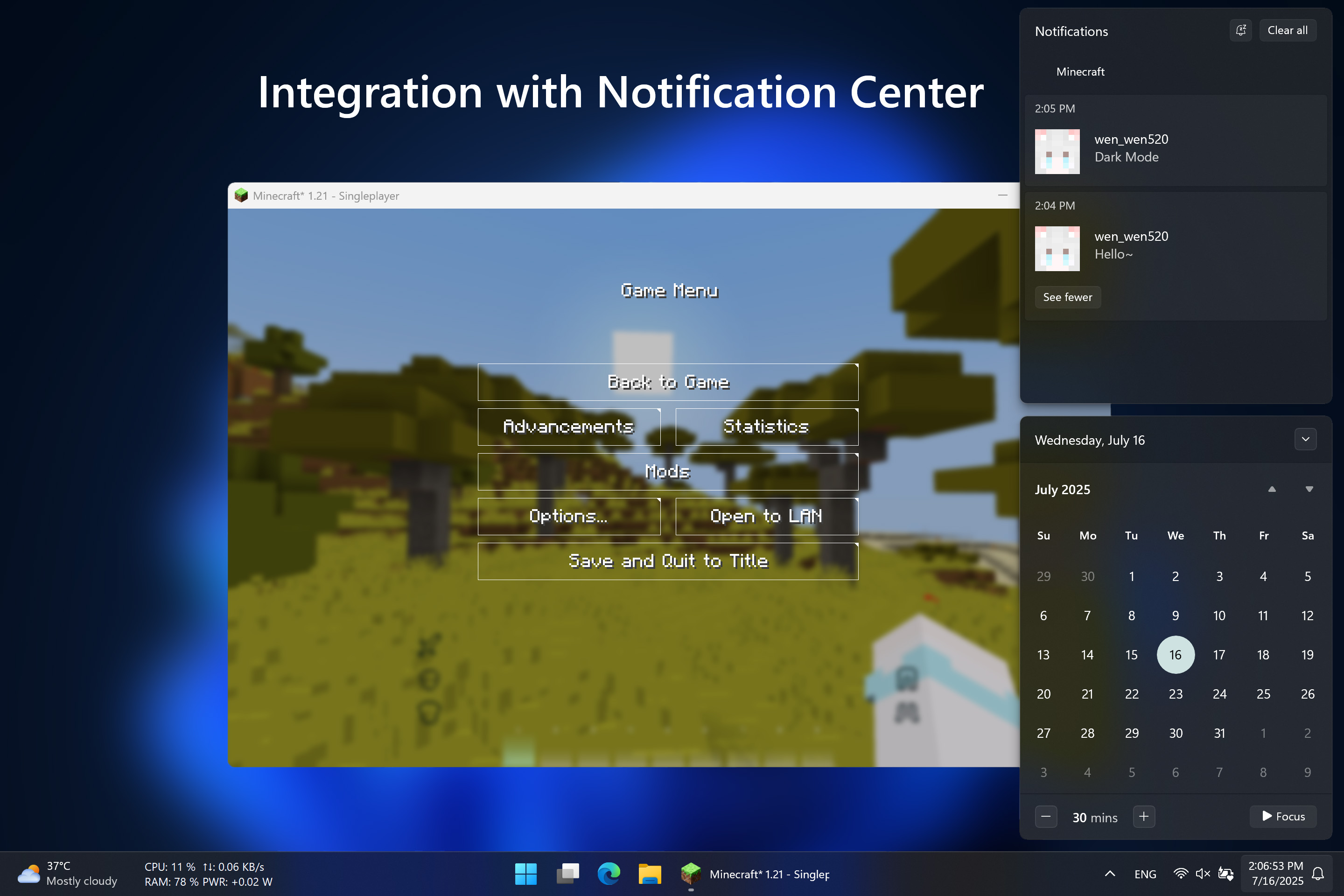 Notification center